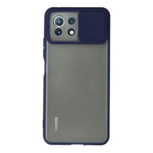 Xiaomi Mi 11 Lite Kılıf Palm Buzlu Kamera Sürgülü Silikon - Lacivert