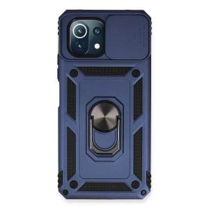 Xiaomi Mi 11 Lite Kılıf Pars Lens Yüzüklü Silikon - Lacivert