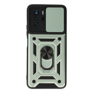 Xiaomi Poco X3 Gt Kılıf Pars Lens Yüzüklü Silikon - Yeşil