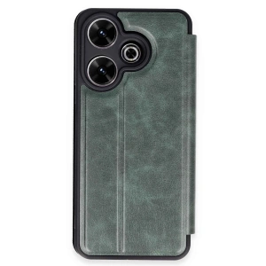Xiaomi Redmi 13 4g Kılıf Flip Cover - Koyu Yeşil