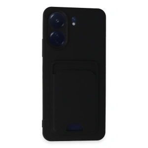 Xiaomi Redmi 13c Kılıf Kelvin Kartvizitli Silikon - Siyah