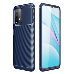 Xiaomi Redmi 9t Kılıf Auto Focus Karbon Kapak - Lacivert