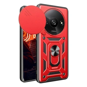 Xiaomi Redmi A3 4g Kılıf Pars Lens Yüzüklü Silikon - Kırmızı