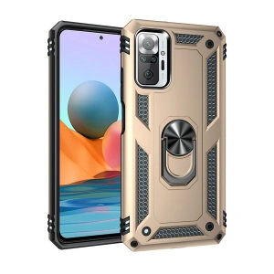 Xiaomi Redmi Note 10 Pro Kılıf Sofya Yüzüklü Silikon Kapak - Gold