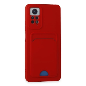 Xiaomi Redmi Note 11 Pro Kılıf Kelvin Kartvizitli Silikon - Kırmızı