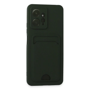 Xiaomi Redmi Note 12 4g Kılıf Kelvin Kartvizitli Silikon - Koyu Yeşil