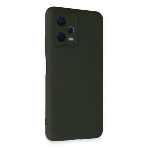 Xiaomi Redmi Note 12 5g Kılıf Nano İçi Kadife Silikon - Koyu Yeşil