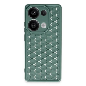 Xiaomi Redmi Note 13 Pro 4g Kılıf Petek Silikon Kapak - Koyu Yeşil