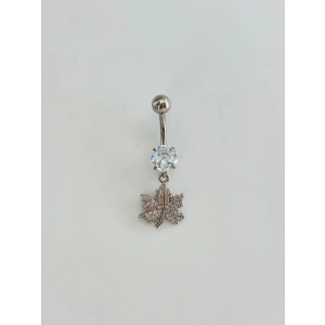 Yaprak Detaylı Göbek Piercing