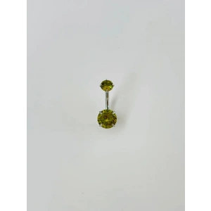Yeşil Taşlı Göbek Piercing
