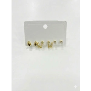 Yılan Detaylı Altılı Küpe