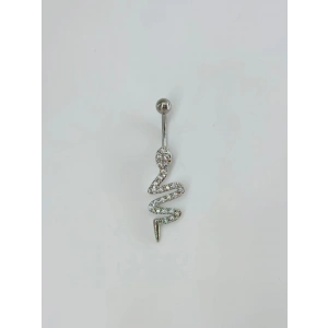 Yılan Detaylı Göbek Piercing