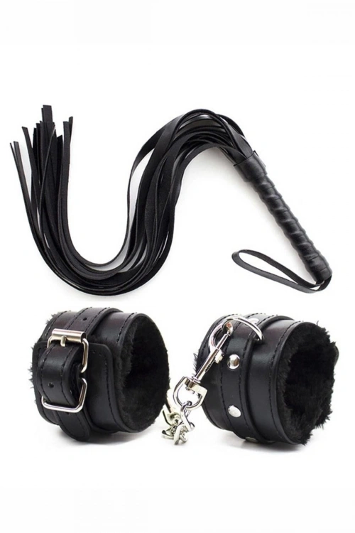 Deri Bileklik Kırbaç Harness Set - KLBN19652