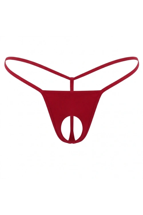 Kırmızı Özel Bölgesi Açık Kadın String 0057