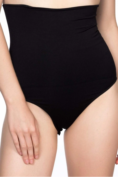 Siyah Double Yüksek Bel Çıtçıtlı  Slip Korse