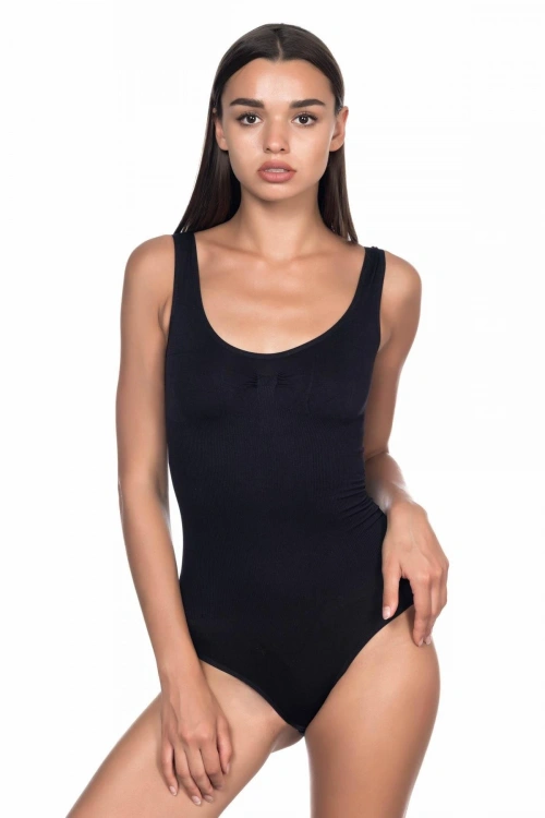 Soft Kalın Askıllı Çıtçıtlı Body - Siyah - KLBN29286