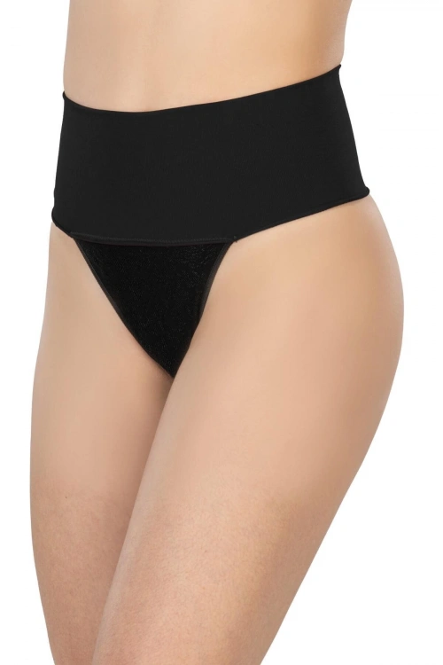 Seamless Çift Renk String Korse - Siyah - KLBN30801