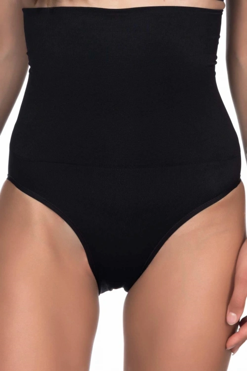 Yüksek Bel Double Slip Korse - Siyah - KLBN29304