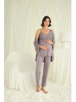 Dantelli Hamile Lohusa 3lü Pijama Takımı - KLBN29240