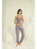 Dantelli Hamile Lohusa 3lü Pijama Takımı - KLBN29240