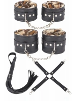 Deri Leoparlı 4lü Harness Set - KLBN19600