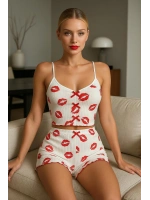 Dudak Desenli Şortlu Pijama Takımı
