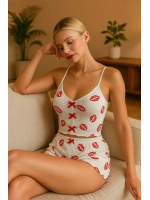 Dudak Desenli Şortlu Pijama Takımı