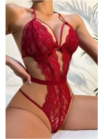 Fantazi Kadın Kırmızı Dantelli Şık Seksi Gecelik 9241