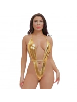 Fantezi Altın Parlak Bodysouit   10135
