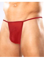 Fantezi Kırmızı Transparan Seksi Tül Erkek String 4602
