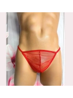 Fantezi Kırmızı Transparan Seksi Tül Erkek String 4602