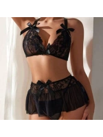 Fantezi Siyah Dantelli Mini Etekli Babydoll 9242