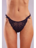 Golshan Giselle Mini String, Kadın Güpürlü Saten Mor String Külot