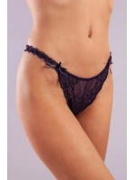 Golshan Giselle Mini String, Kadın Güpürlü Saten Mor String Külot