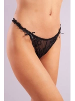 Golshan Giselle Mini String, Kadın Güpürlü Saten Siyah String Külot