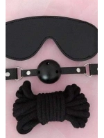Gözlük Ağız Topu İp Üçlü Deri Harness Set - KLBN19589