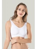 Kadın Beyaz Kalın Askılı Çıkarılabilir Pedli Örme Seamless Dikişsiz Basic Büstiyer
