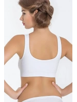 Kadın Beyaz Kalın Askılı Çıkarılabilir Pedli Örme Seamless Dikişsiz Basic Büstiyer