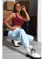Kadın Bordo Kalın Askılı Crop Top Büstiyer