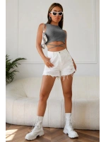 Kadın Gri Çapraz Bağlamalı Crop Top Büstiyer