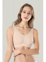 Kadın Gri Kalın Askılı Çıkarılabilir Pedli Örme Seamless Dikişsiz Basic Büstiyer
