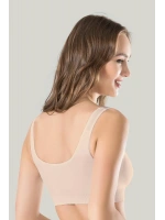 Kadın Gri Kalın Askılı Çıkarılabilir Pedli Örme Seamless Dikişsiz Basic Büstiyer