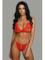 Kadın Kırmızı Dantelli Seksi Sütyen Takımı