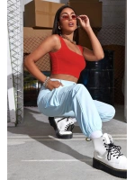 Kadın Kırmızı Kalın Askılı Crop Top Büstiyer