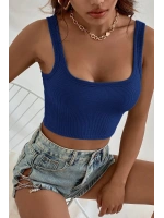 Kadın Lacivert Kalın Askılı Crop Top Büstiyer