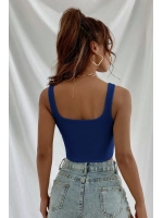 Kadın Lacivert Kalın Askılı Crop Top Büstiyer