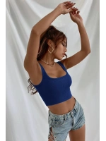 Kadın Lacivert Kalın Askılı Crop Top Büstiyer