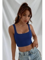 Kadın Lacivert Kalın Askılı Crop Top Büstiyer