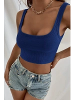 Kadın Lacivert Kalın Askılı Crop Top Büstiyer