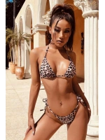 Kadın Leopar Desenli Yandan Bağlamalı Bikini Mayo Takımı
